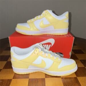 Nike Dunk Low GS White Soft Yellow Sneaker Unisex Kids NO LID